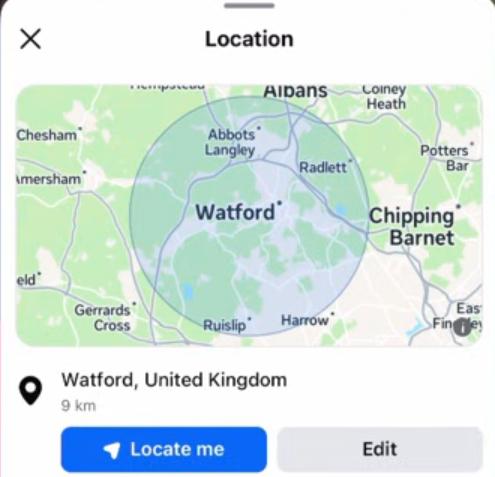 在 facebook maketplace 上更改位置