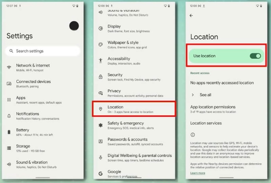 關閉 android 裝置的定位功能