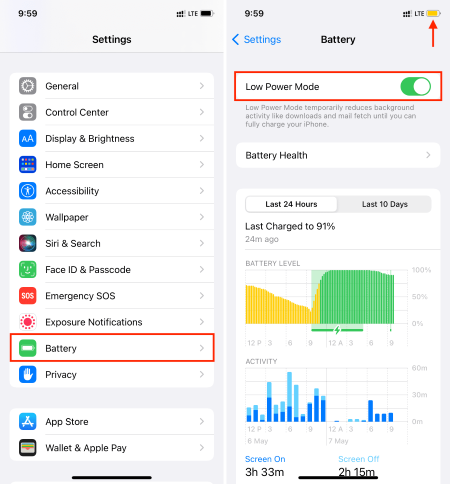 iphone 低耗電模式
