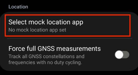 select mock location app on android