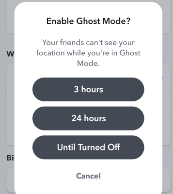 設定 snapchat 隱身模式持續時間