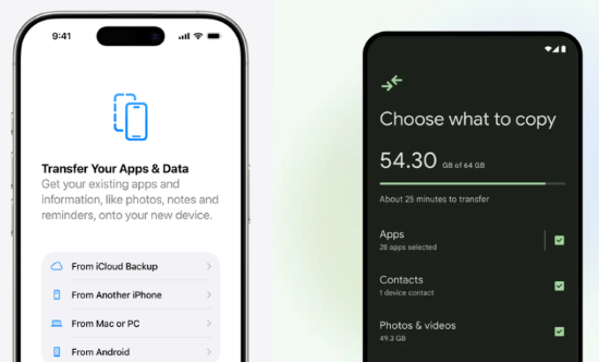 在 android 和 ios 之間傳輸數據